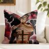 Cartoon Black CClover Cushion Cover Eco Linen Pillow Case DoubleSided Print Breathable Durable Zipper Home Decor Gift