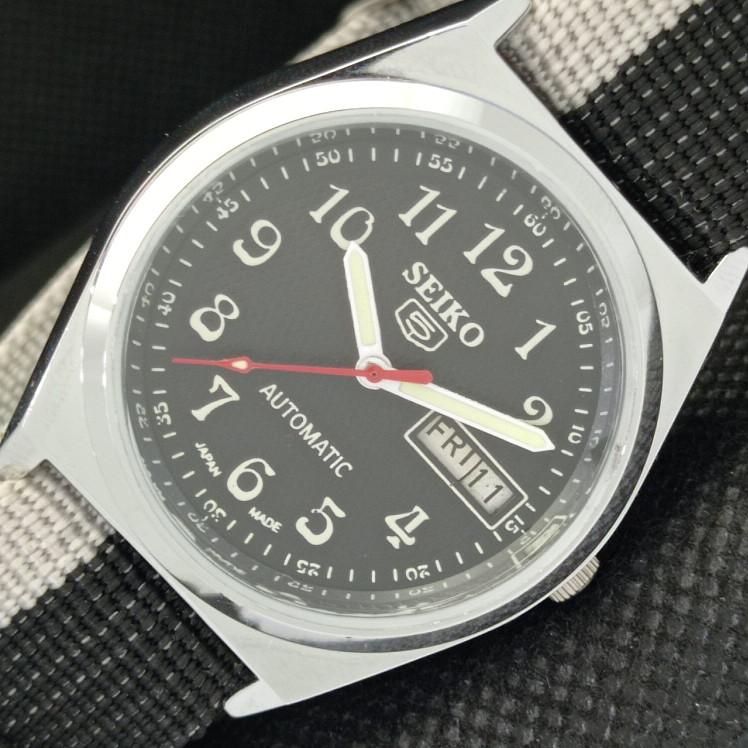 

REFURBISHED VINTAGE SEIKO 5 AUTO 6309A JAPAN MENS D/D BLACK WATCH 595c-a319222-9 SKU595c-a319222