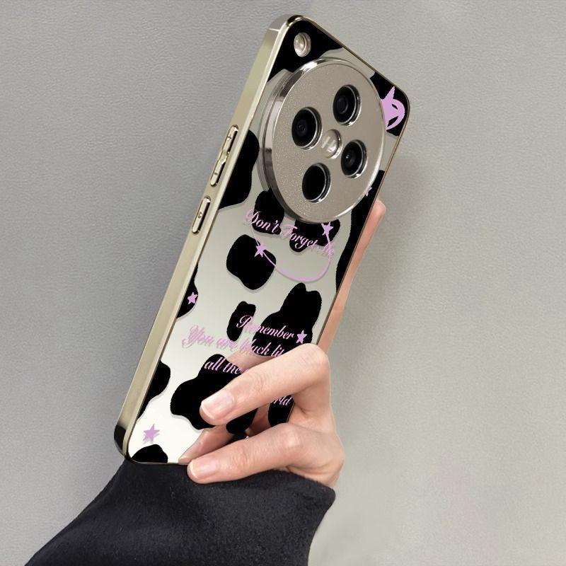 Full Coverage Silicone Phone Case OPPO Find X8 X7 Pro Ultra With Cow Print Anti-Slip Shockproof OPPO Find X5