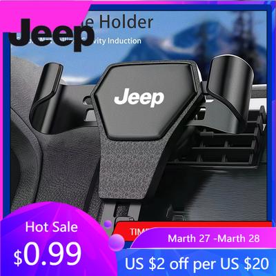Για Jeep Βαρύτητα Βάση Κινητού Αυτοκινήτου Αεραγωγός Βάση GPS Αξεσουάρ Για Jeep Wrangler Grand Cherokee Compass Gladiator Avenger W
