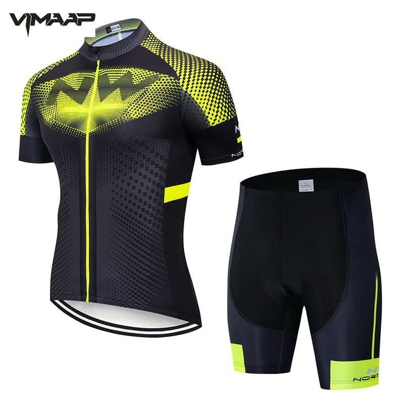Mens Cycling Jersey Set Short Sleeve Breathable Quick-Dry Bike Top Road Mountain Biking Outdoor Sports