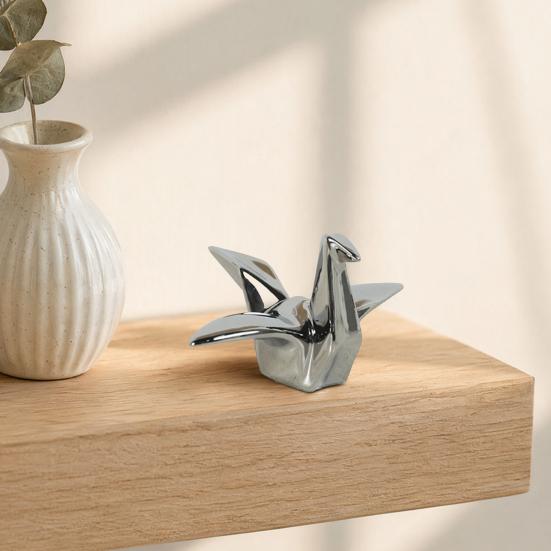 Yousheng Geometric Origami Cranes Figurine, Modern Cranes Sculpture, Minimalist Shelf Accent, Nordic Creative Cranes Sculpture for Desk