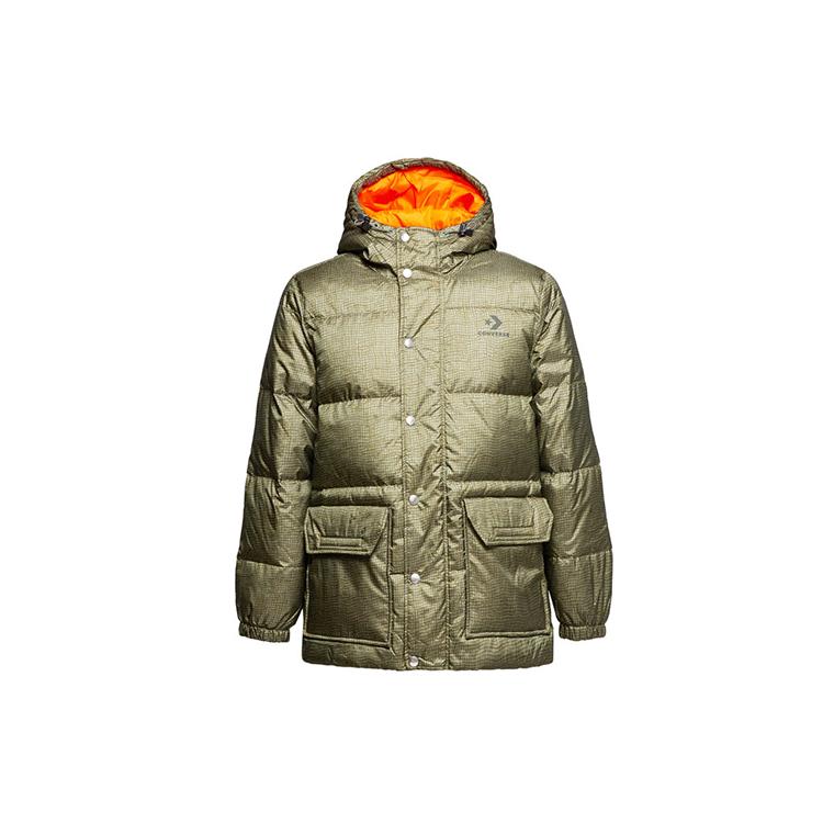 Converse Printed Down Jacket Men's Grass Green 10007262-A01