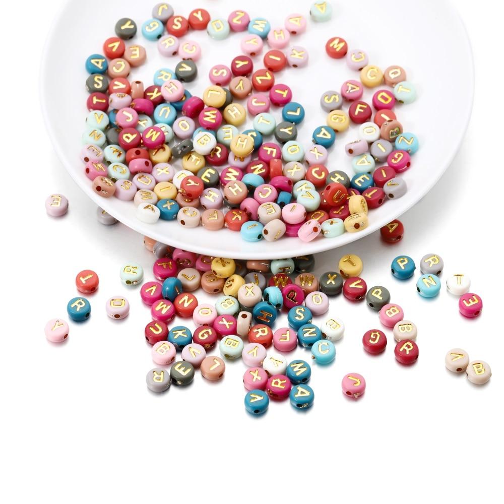 100-500Pcs/Lot Multicolor Acrylic Letter Bead Alphabet Spacer Loose Beads for DIY Bracelet Jewelry Making Findings Accessories