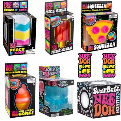 Schylling Nee Doh Nice Cube & Nice-Sicle Giocattolo Squishy Cubo da Spremere per Sollievo Sensoriale dallo Stress Giocattolo Fidget Anti-Ansia per la Concentrazione ADHD