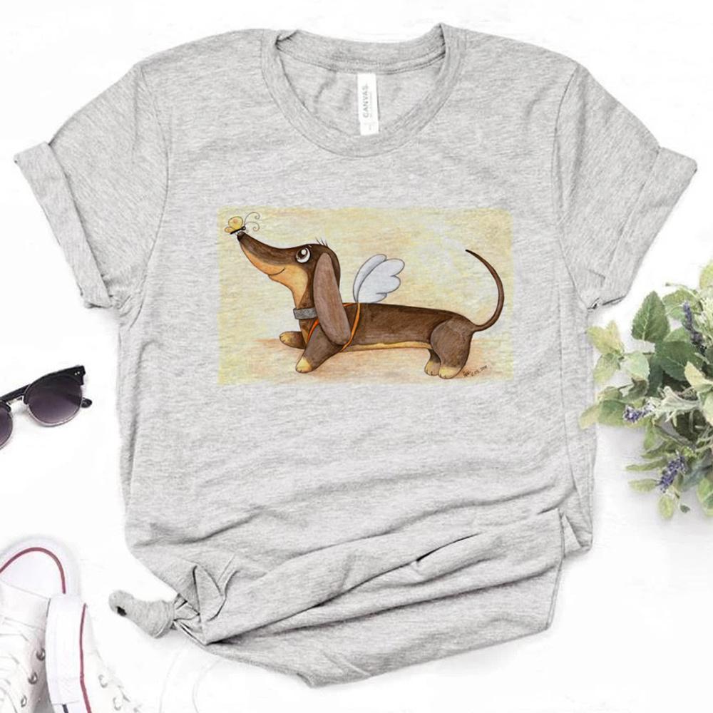 

Dachshund t shirt women summer comic Y2K top girl comic clothes 2XL