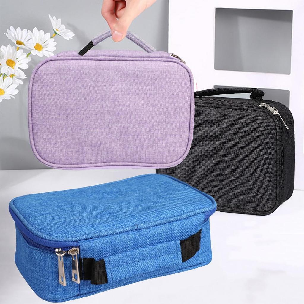 Large Capacity Pencil Pen Triple 72 Pencil Stationery Makeup Colored Art Brush Art Supplies Small Item Storage Art Business Purple Case, 3-story,