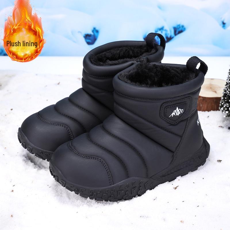 Kinder Anti-Rutsch Fleece Schneestiefel - Dicke, warme, kurze Stiefel für Jungen und Mädchen