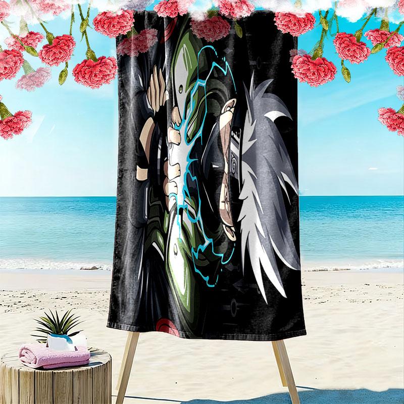 Naruto Kakashi Print Beach Towel, Large Soft Quick Dry Towel for Beach Camping Swimming
