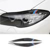 Carbon Fiber Auto Sticker Headlight Front Headlamp Eyebrows Eyelid Trim Strip Decoration For F10 F18 2011-17 Car Accessories MD2