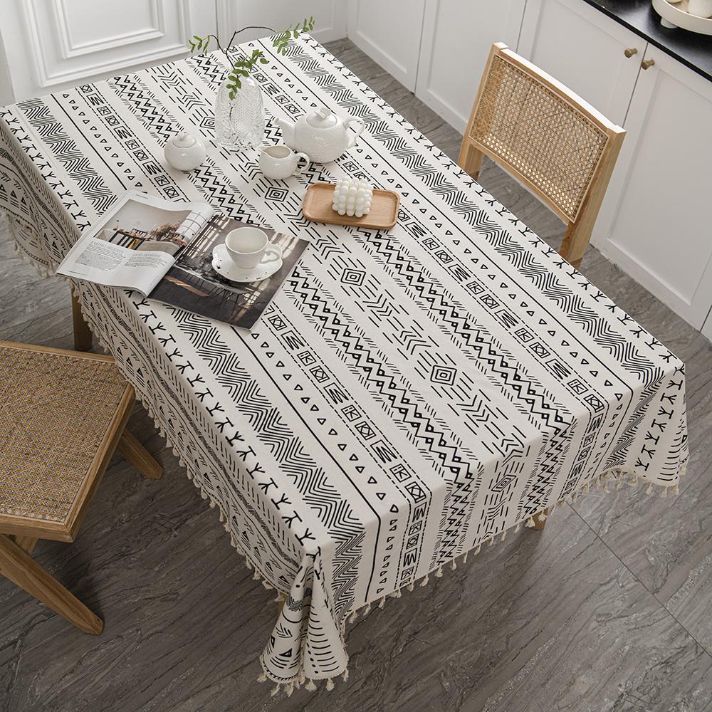 Tablecloth Oil And Water Resistant Tablecloth Tassel Rectangular Tablecloth Coffee And Living Room Table Cover