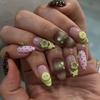 24Pcs Y2K Pink French Press On Nails 3D Metallic Silver Star Butterfly Almond False Nails Sweet Cool Wearable Manicure