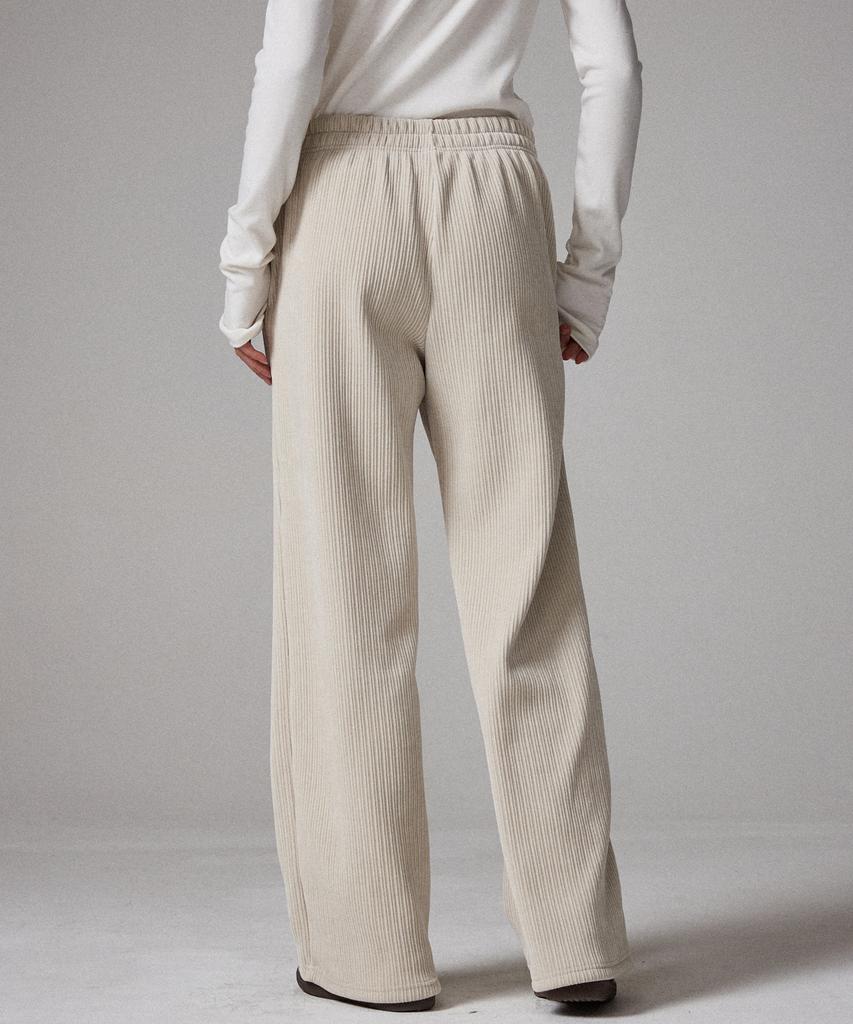 AWESOME STUDIO Corduroy Velour Sweatpants Light Beige
