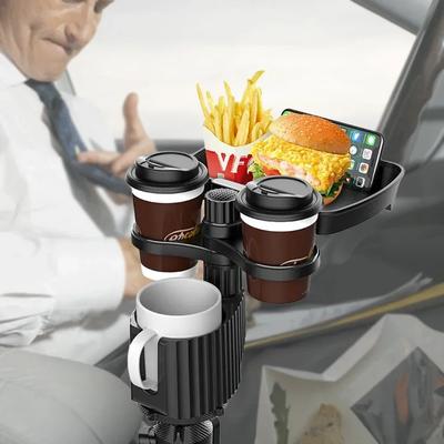 Neuer 360-Grad-Getränkehalter-Drehteller für das Auto zum Essen mit verstellbarer Basis, Essplatztisch-Erweiterung, Universell für alle Fahrzeuge
