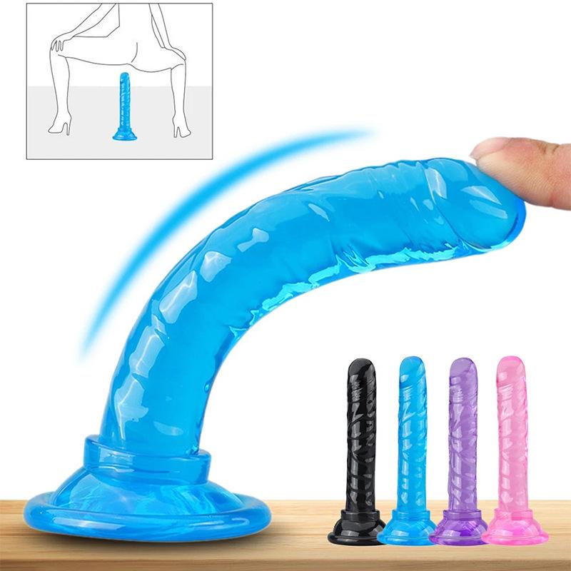Translucent Soft Dildos Realistic Jelly Dildos 5 Color Option Small Dildo Simulation Penis Mini Dildo Toy Sex Toys for