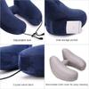 H-shaped inflatable travel pillow with hood foldable lightweight neck car seat, popular chair office airplane seat pillow