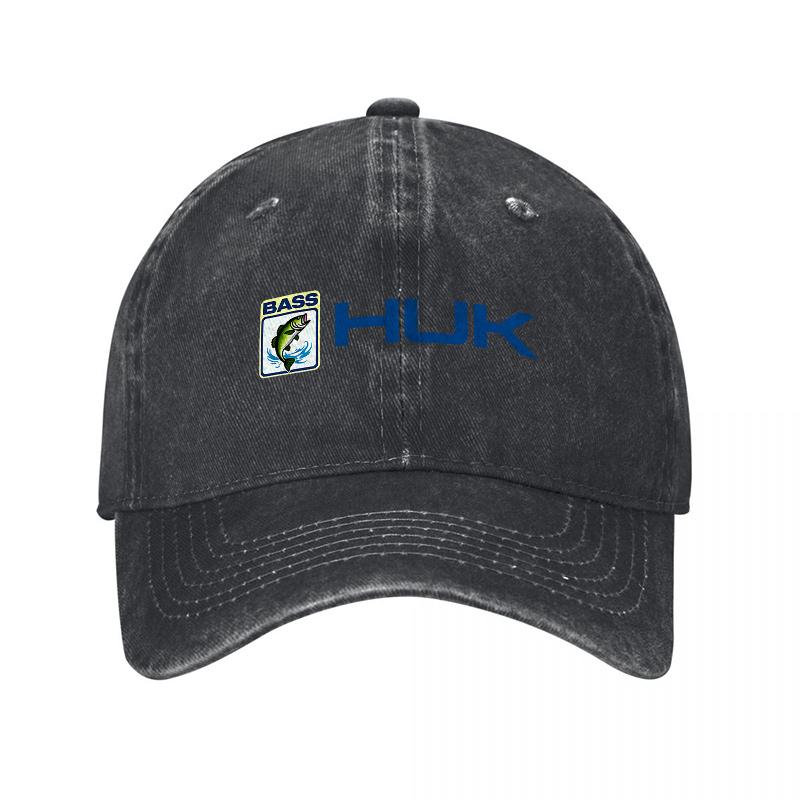 HUK Logo Embroidered Washed Canvas Baseball Cap Classic Fit Outdoor Fishing Hat Unisex Women Unisex Adjustable Hat