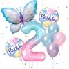 Gradient Color Digital Butterfly Balloon Set 32 Inch Digital Aluminum Foil Balloon Birthday Party Anniversary Decoration (0-9)