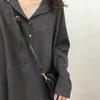 Solid color A-word hooded casual large-size dress European station long-sleeved T-shirt skirt medium and long skirt (fish scale)
