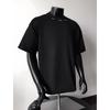T-shirt da uomo alla moda con scollo rotondo in cotone - Manica corta, Vestibilità ampia, Design con etichetta in acciaio