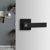 Black Square Door Handle Lock, Access Privacy Mask, Interior Bedroom and Bathroom, Hardware Accessories, Door Locks