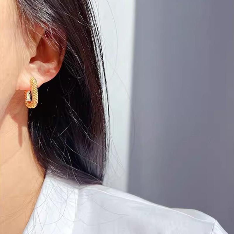 Vintage Metal Geometry Hoop Earrings Fashion New Design Minimalist Earrings For Women Simple Fashion Party Jewelry Gift