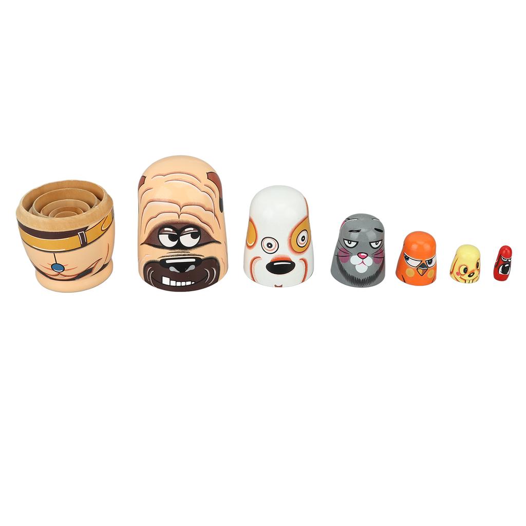 6PCS Dog Nesting Dolls Wooden Decorative Russian Nesting Doll Toy for Kids Christmas Birthday ing Gift