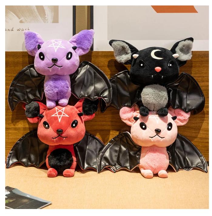 Cute Dark Series Bat Doll Halloween Simulated Plush Toys Exquisite Party Decorate Household Atmosphere Ornaments Festival Gifts