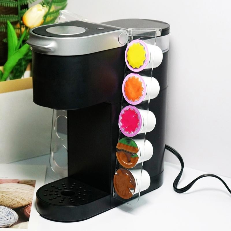 Convenient Coffee Organizer Coffee Pods Stand Coffee Storage Shelf Acrylic Texture Coffee Holder for Kitchen Cabinet