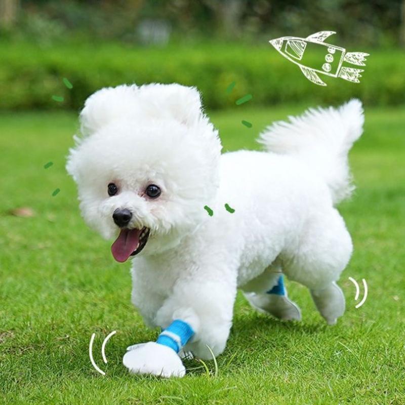 20PCS Pet Disposable Foot Covers Dog Non-woven Socks Cats Dogs Paw Protection Anti-Dirty Breathable Shoes with 1roll Bandage