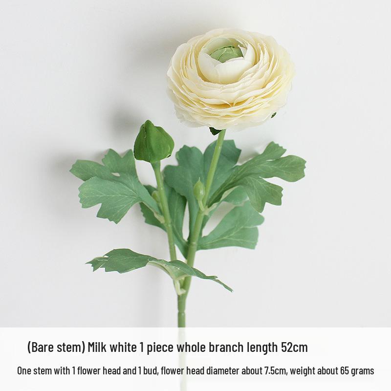 Lotus Peony Silk Flower Arrangement - 2-Head Artificial Ranunculus for Wedding Decoration