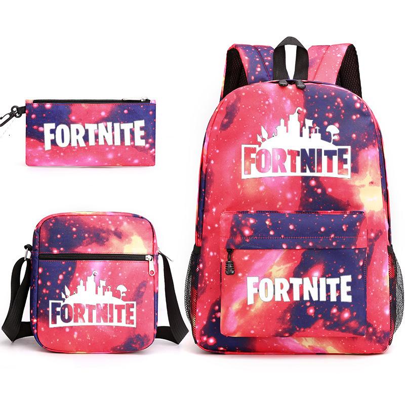 Peripheral Printed Schoolbag 3-Piece Pencil Case Shoulder Bag Backpack