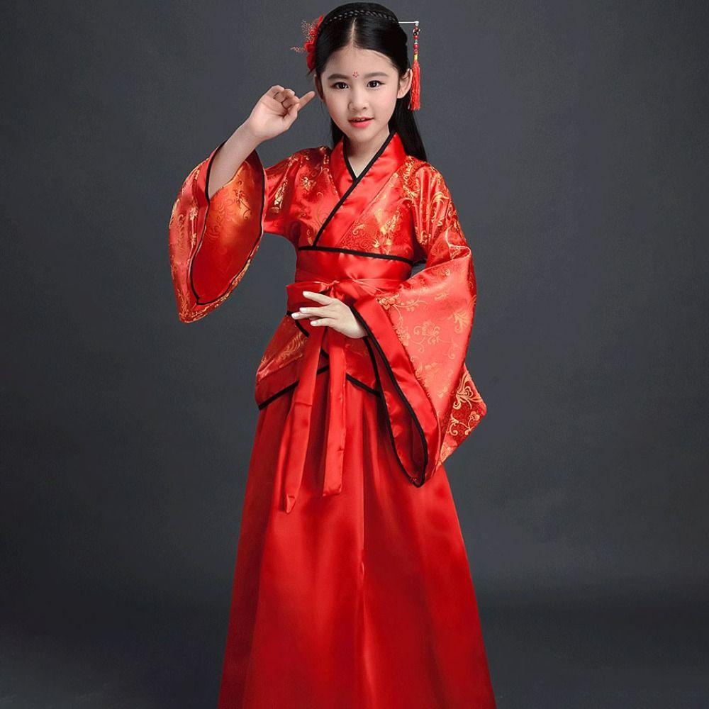 Ethnic Children's Ancient Costumes Silk Robe Chinese Style Clothes Princess