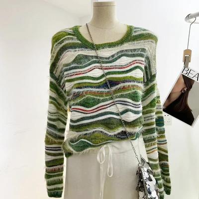 Sweater for Women Winter Cotton Thickened Pullover Warm Knitted Stretchy Long Sleeve Oversize Jumper Sweater Tops