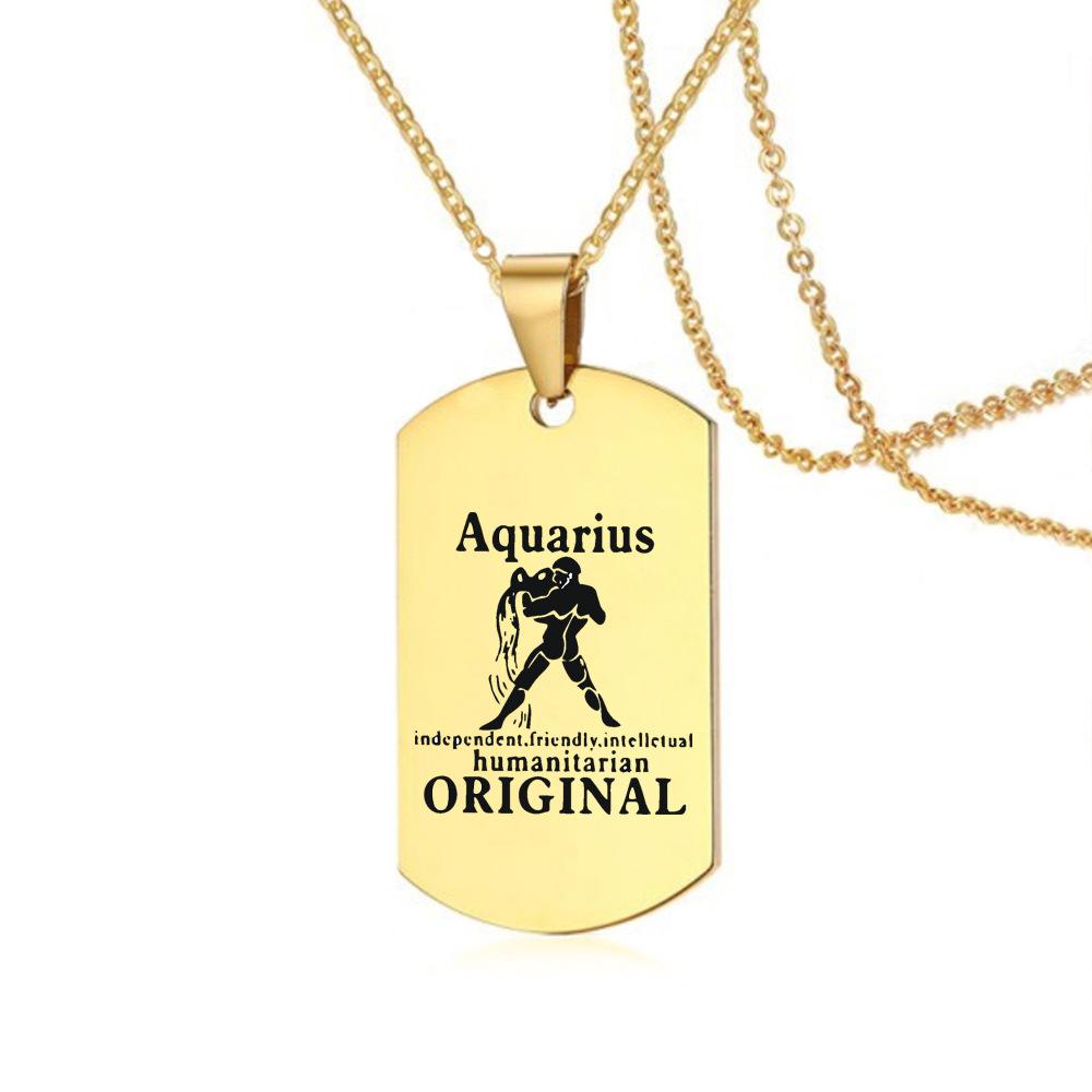 Sternzeichen Halskette für Männer Frauen 12 Konstellation Edelstahl Skorpion Kette Halskette Geburtstagsgeschenk Anhänger Schmuck