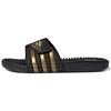 adidas Adissage Rubber Sole Slip Resistant Slip Resistant Slide Slippers Unisex Black Gold EG6517