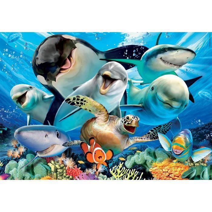100-piece Animal Puzzle - EDUCA - Underwater Selfie