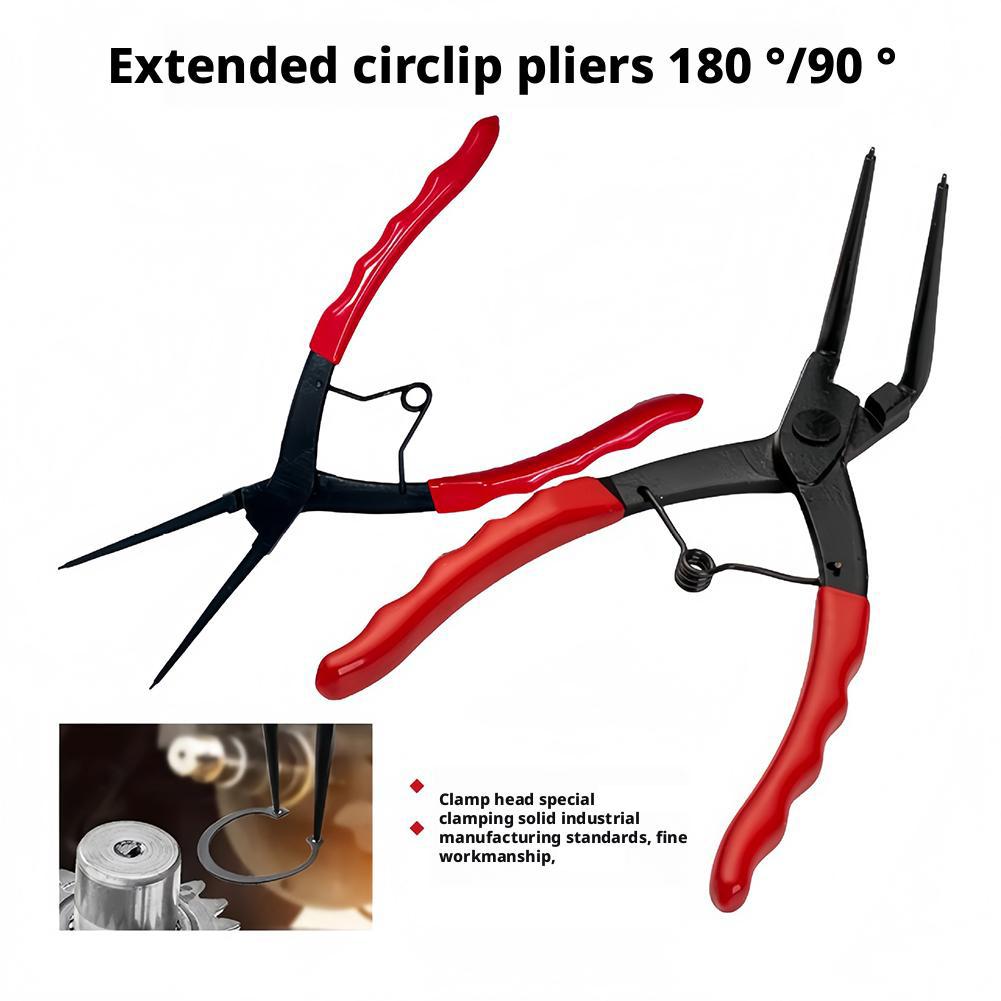1 Stück 90/180 Grad Biegezange Lange Nase Gebogen Hochbelastbar Zylinder Innenring Entferner Sprengringzange Werkstattwerkzeuge