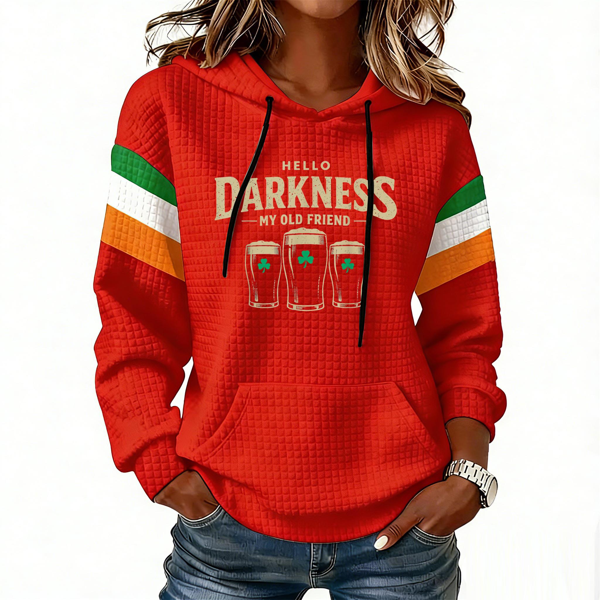 Women s Fashion Lightweight Long-Sleeved Pullover Hoodie With Pockets And Print XL 2190₽