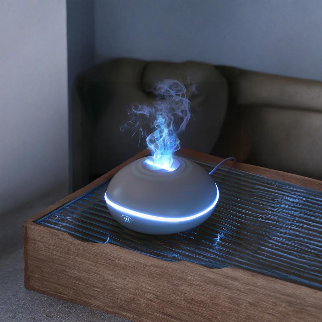 Aroma Diffuser Desktop Humidifier 7 Colors Flame Oil Diffuser