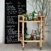 #d forVintage Antique Rattan Rolling Bar Cart on Wheel, Serving Cart Trolley Mobile snack cart for parties*