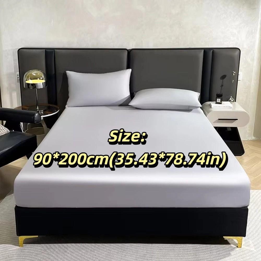 Bed Cover Waterproof Mattress Cover Solid Color Satin Silk Matress Protector Dust Proof Breathable Mattress Pad Household