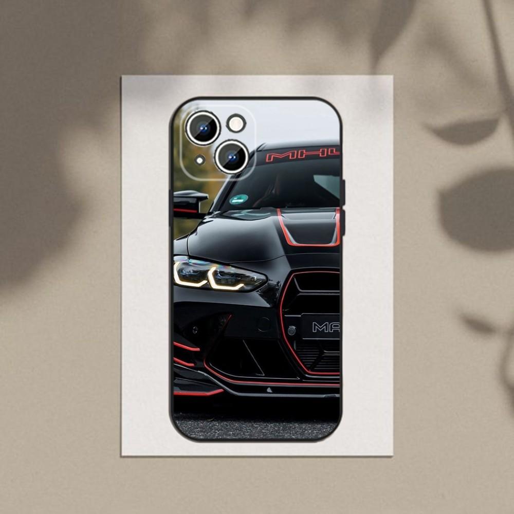 B-Blue Red Car Phone Case Phone Case For Apple iPhone 15,14,13,12,11,XS,XR,X,8,7,Pro,Max,Plus,mini Silicone Black Cover