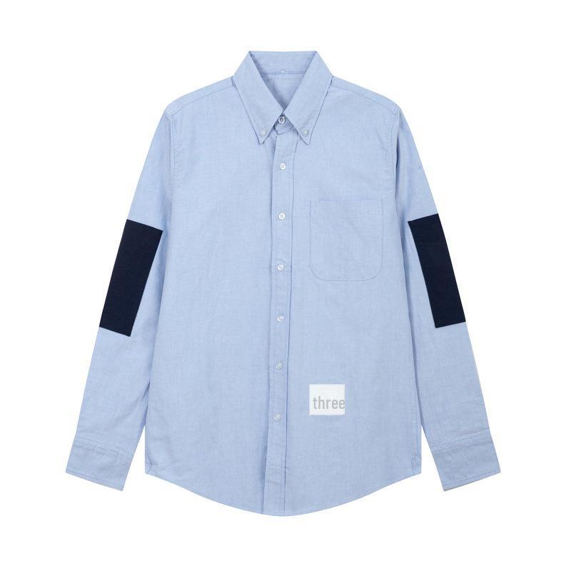 TB JL Trendy Unisex Oxford Košile s Dvojitým Rukávem a Kontrastními Detaily