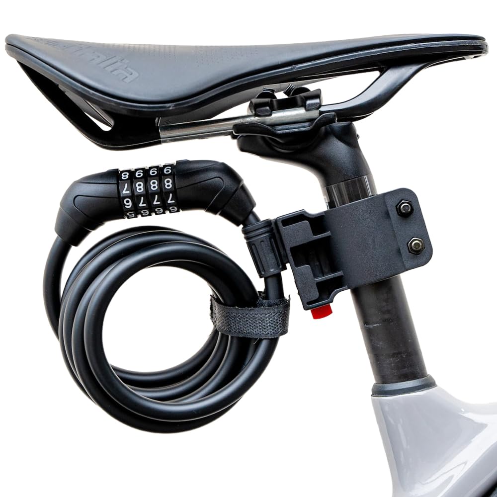 

RSTF Велосипедный спиральный трос-комбинация 10мм x Кронштейн Черный Замок, Тип, 1600мм, В комплекте,