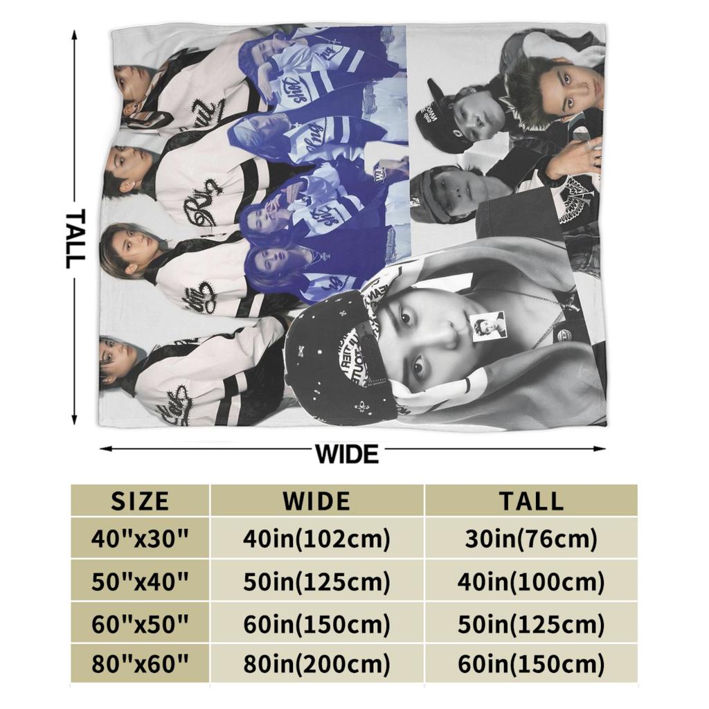 Kpop Group Lngshot  Print Blanket For Men Women Warm Cozy Fluffy  Throw Blankets for Bed 50x60 Inches Multi-size