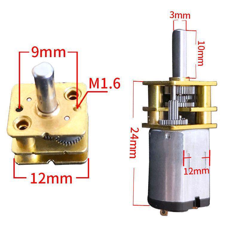 GA12-N20 Miniature DC Geared Motor for 3V/6V/12V Smart Cars, Low-Speed