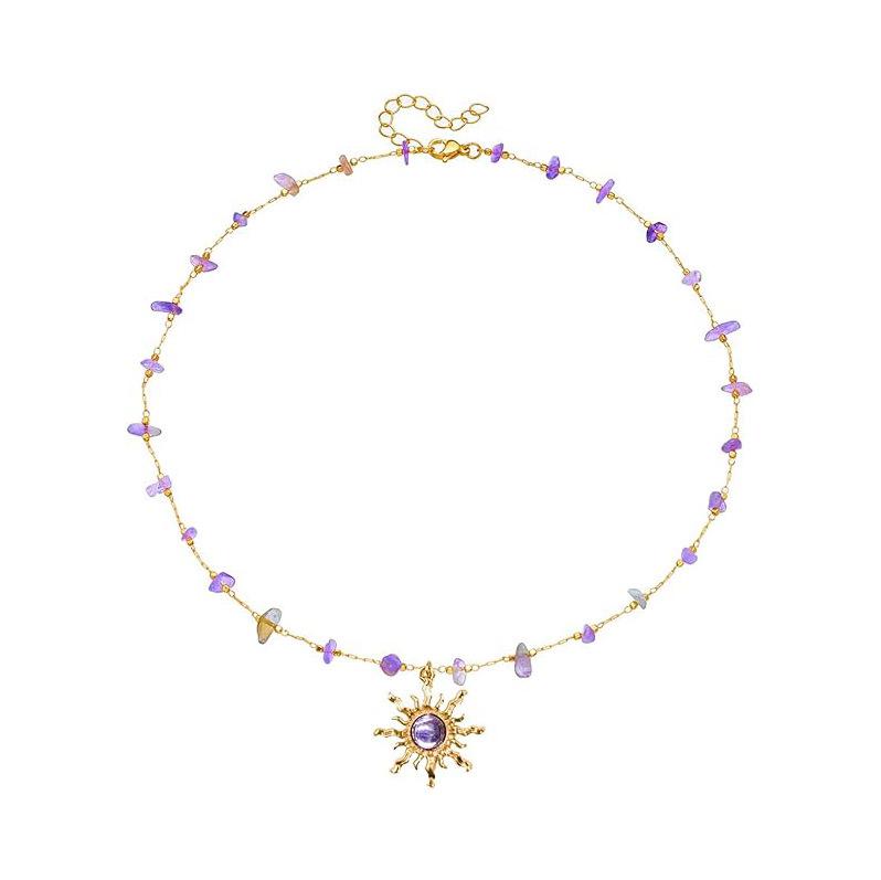 Подвеска-ожерелье с подсолнухом из кристаллического агата - Женское креативное роскошное design для ключиц