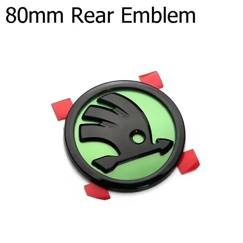 VYRC2 46/80/90mm Car Front Trunk Badge Steering Wheel Sticker for Skoda Logo Rapid Octavia Fabia Yeti Superb 2 3 Kodiaq Karoq