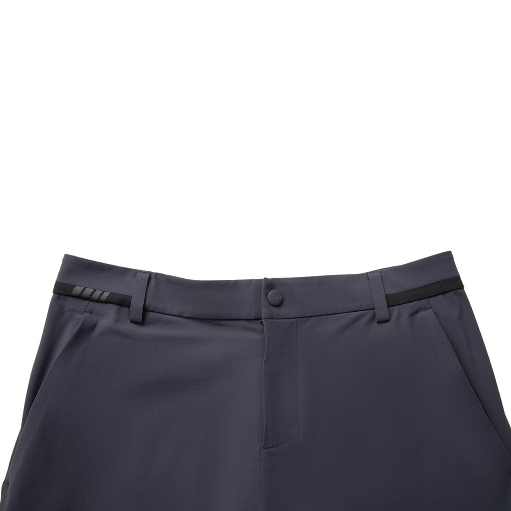 Li Ning Fitness Series Solid Color Mid Waist Breathable Versatile Straight Leg Casual Pants Men bottoms Navy-Blue AKYV147-1